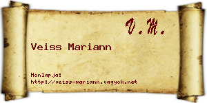 Veiss Mariann névjegykártya